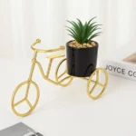 Buy Gold Tricycle Planter with Ceramic Pot