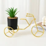 Gold Tricycle Planter with Ceramic Pot Online Gifts