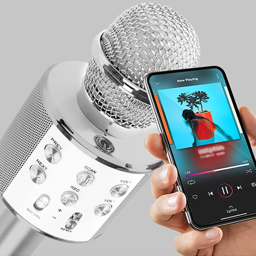 Bluetooth Silver Mic with Speaker