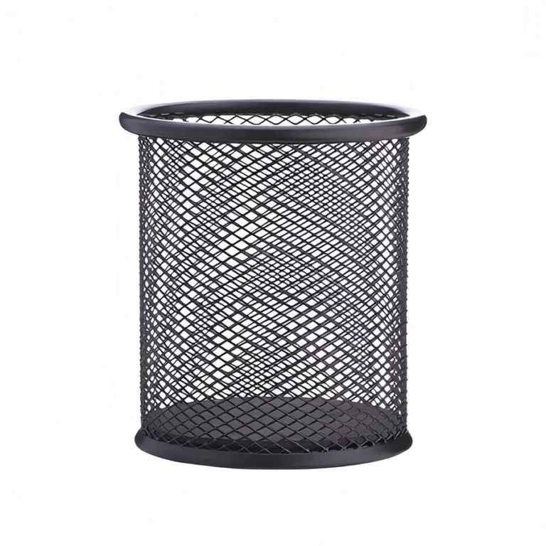 Round Metal Mesh Pen Holder