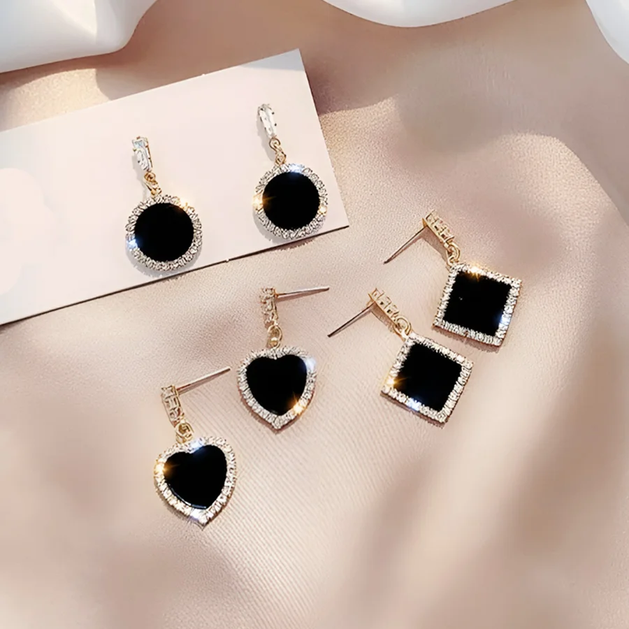Buy Black and Gold Drop Minimal Earrings Online in Pakistan