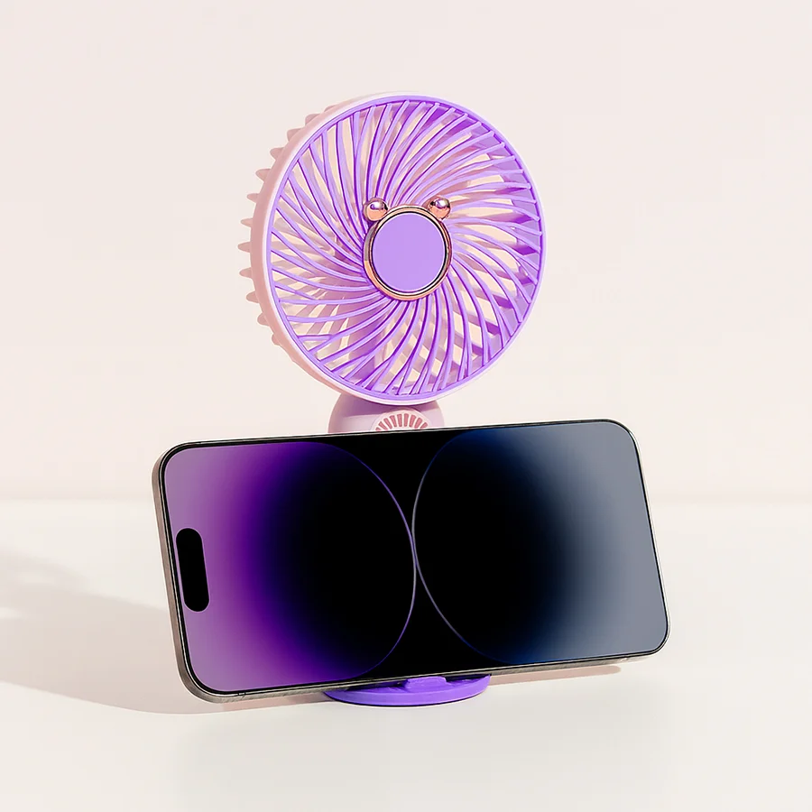 Cute Portable Fan with Phone Holder