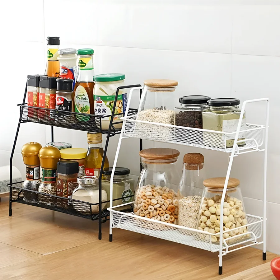 Buy Black and White Organizer Racks on Countertop