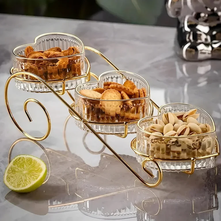 Three Piece Heart Shaped Glass Bowl Set Online